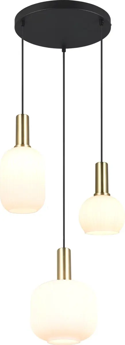 Trio Diva Hanglamp 3-lamps - Messing Mat - afbeelding 4 van 6
