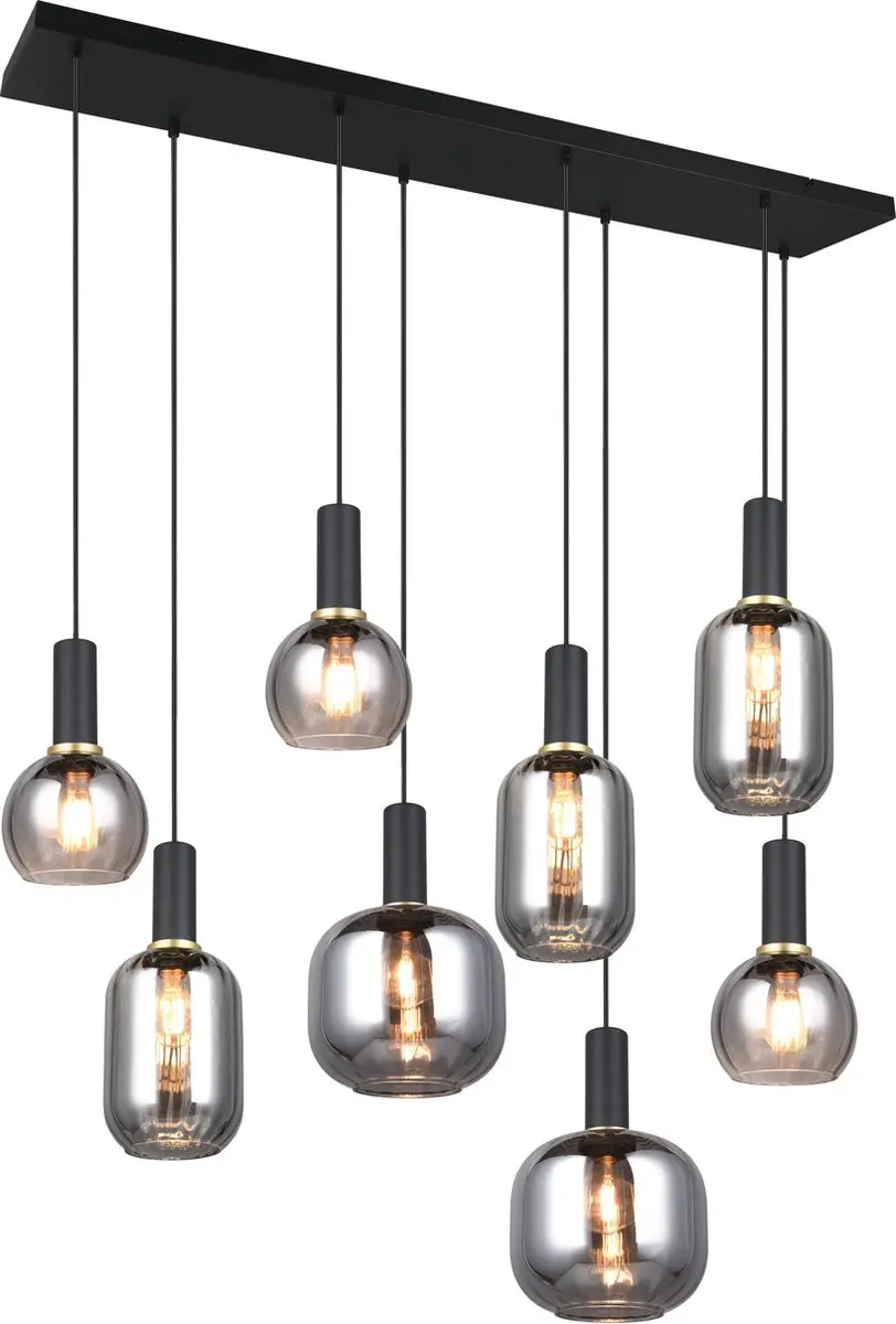 Trio Diva Hanglamp 8-lichts - Zwart mat - afbeelding 2 van 6