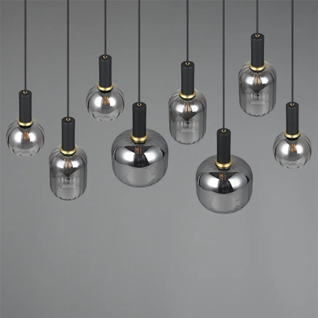 Trio Diva Hanglamp 8-lichts - Zwart mat - afbeelding 5 van 6