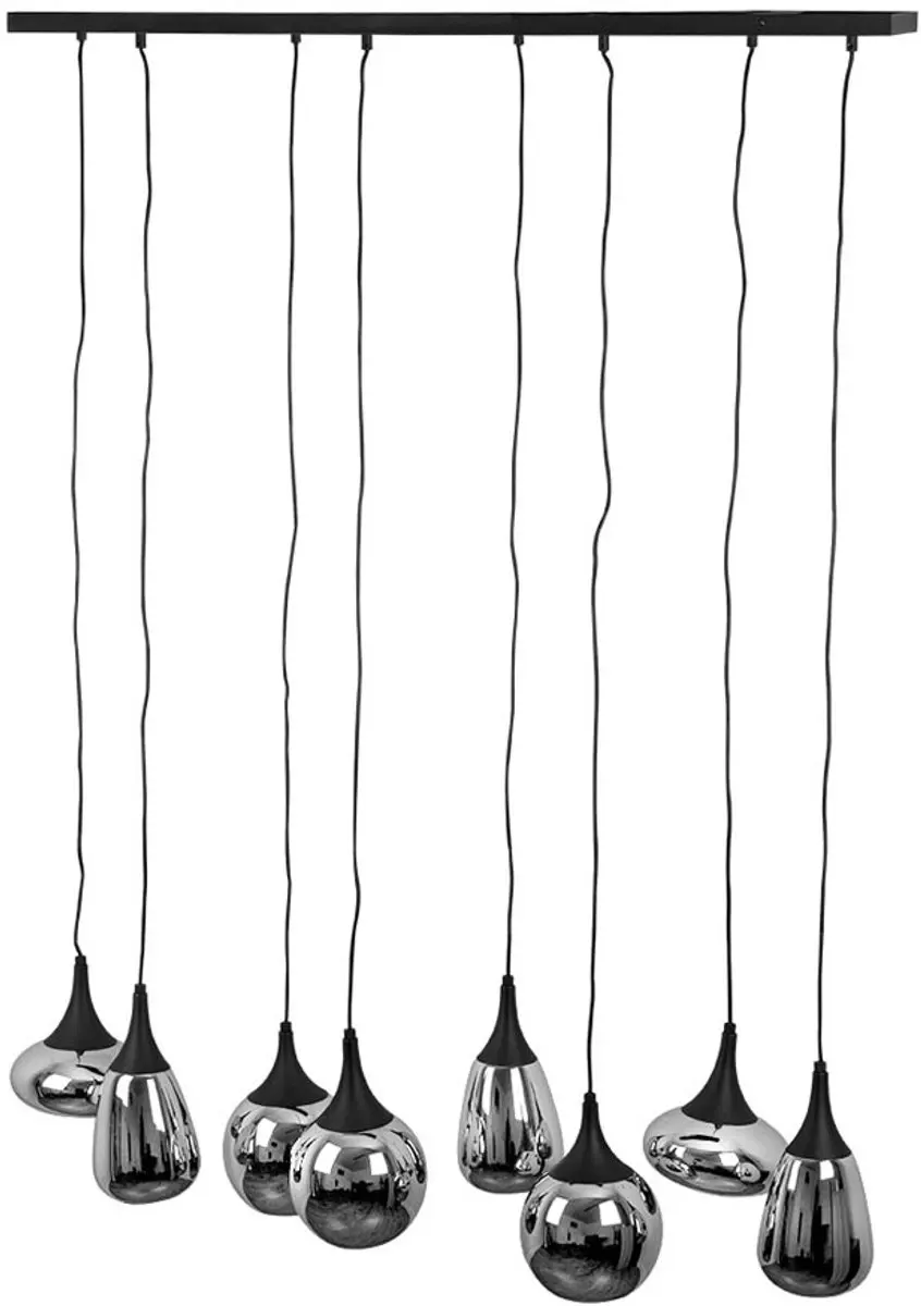 Hanglamp eettafel zwart hanglamp woonkamerlamp eetkamerlamp glas verchroomd, ver