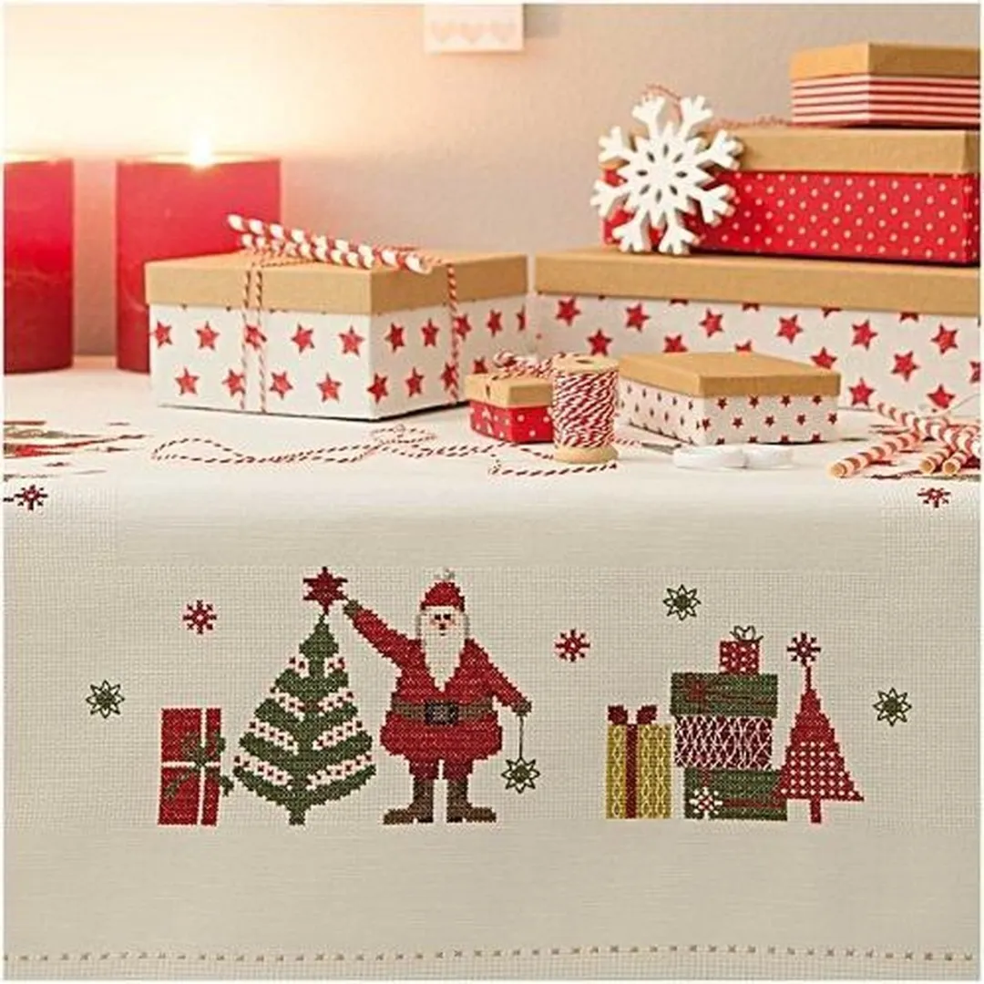 Rico Design Borduurpakket Kersttafelkleedje