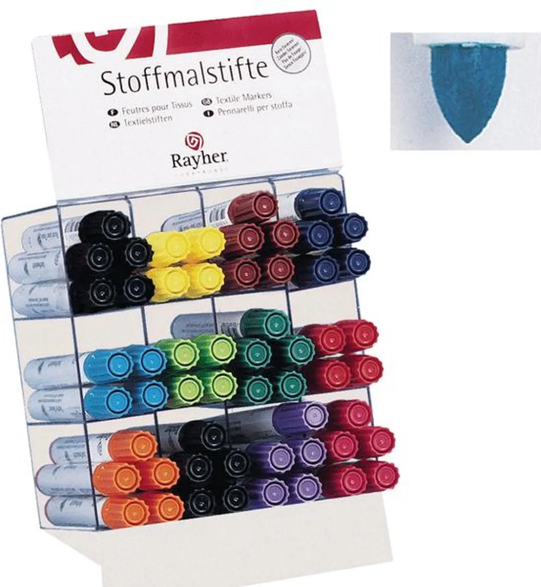 Rayher Textielstiften Dikke Punt - 6 Stuks Multi