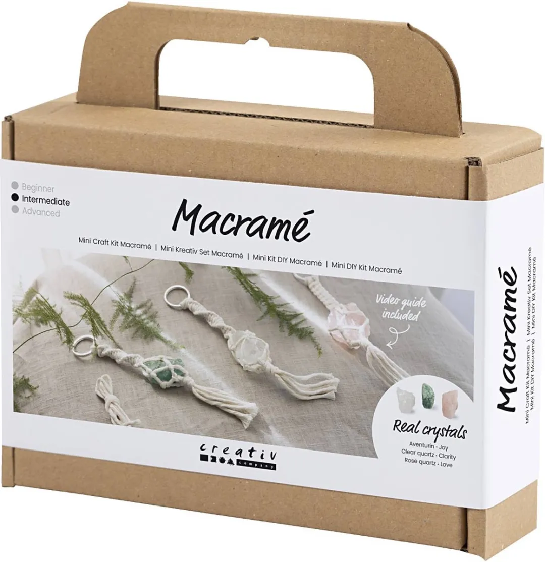 Creativ Company Mini Hobbyset Macramé Sleutelhangers - 3 Stuks