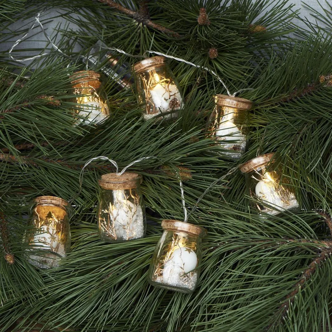 Rivièra Maison Merry Christmas String Of Lights - Lichtsnoer - Glas - Wit/Groen