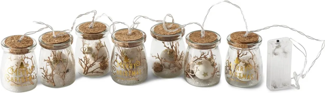 Rivièra Maison Merry Christmas String Of Lights - Lichtsnoer - Glas - Wit/Groen