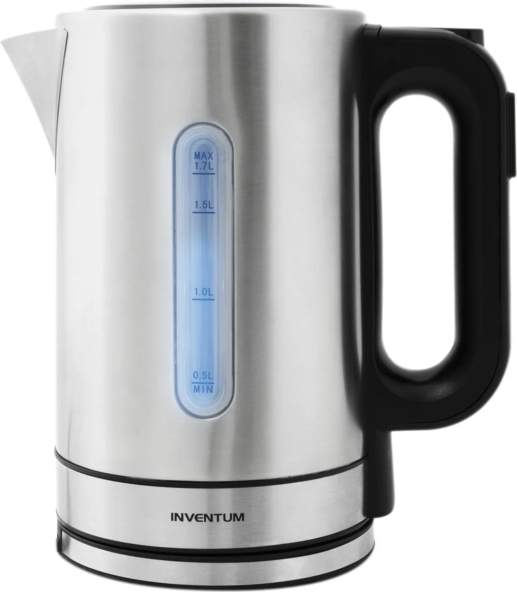 Inventum HW817D Waterkoker 1,7L - 2200W - Roestvrijstaal/Zwart