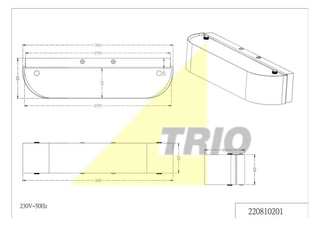 TRIO ADRIANO - Wandlamp - Wit - incl. 2x SMD 3,1 W - Verlichting omhoog en omlaag - Dimbaar met schakelaar - Wandmontage - Niet dimbaar - afbeelding 2 van 6