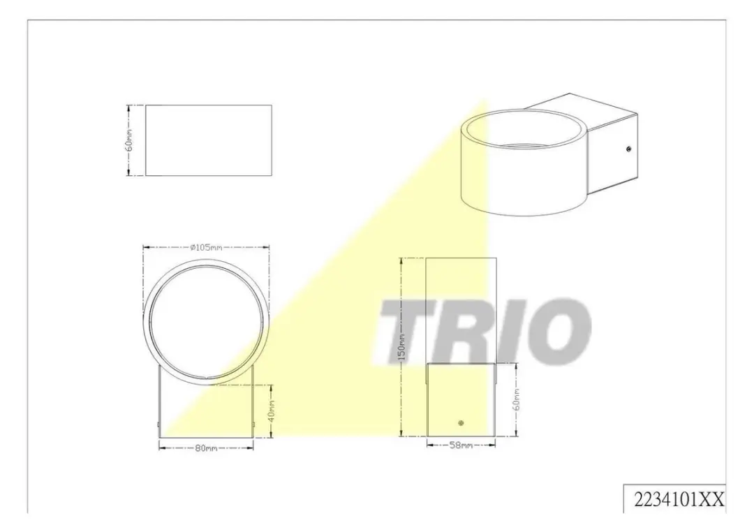TRIO LACAPO - Wandlamp - Wit mat - incl. 1x SMD 4,3W - afbeelding 2 van 6