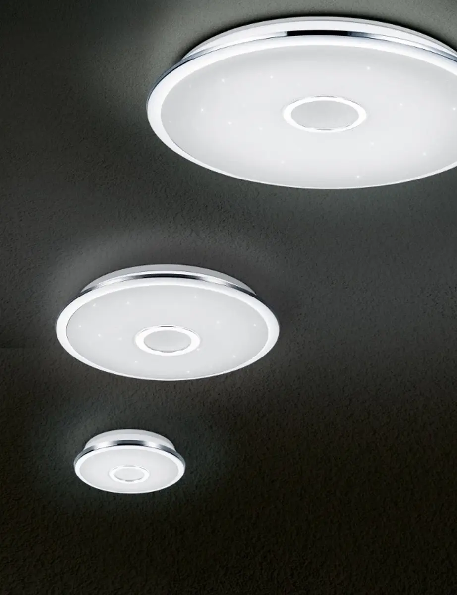 Trio Osaka LED Plafondlamp - Chroom - Ø65cm - afbeelding 5 van 6