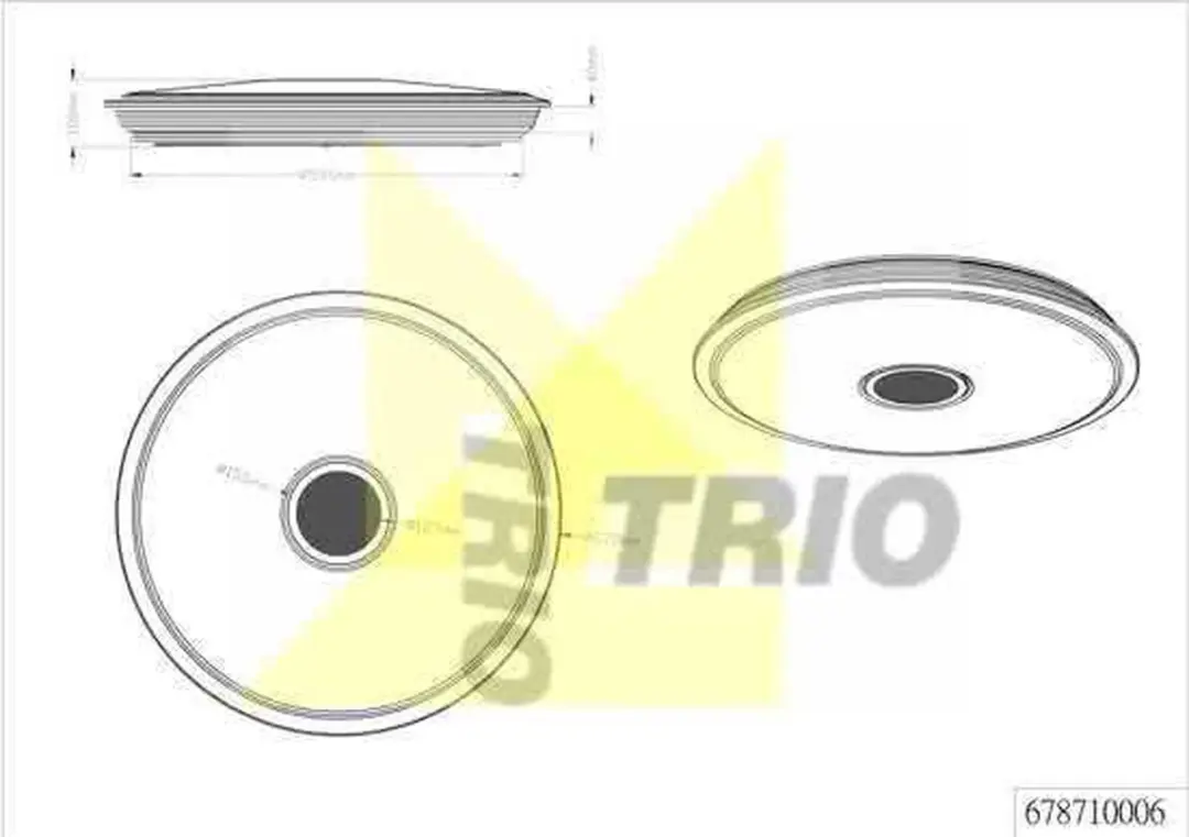 Trio Osaka LED Plafondlamp - Chroom - Ø65cm - afbeelding 6 van 6