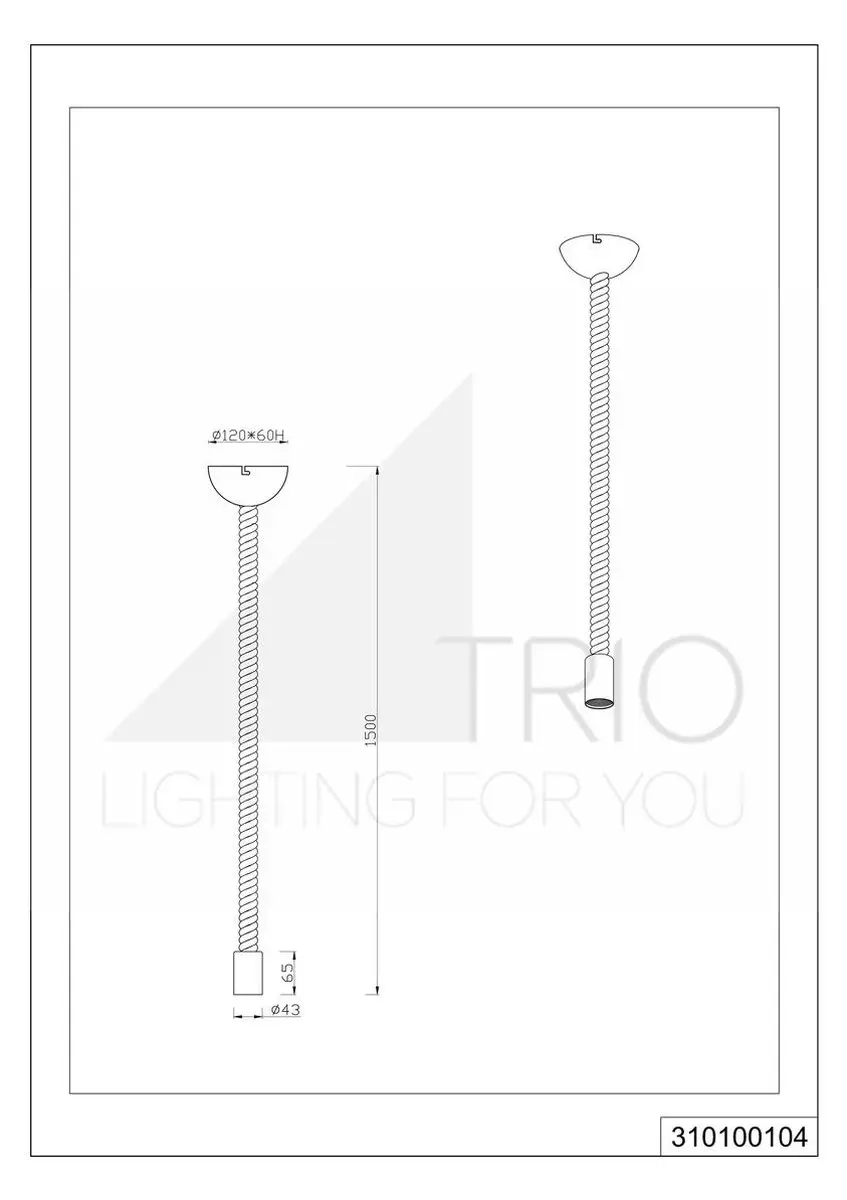 Trio Rope 310100104 Hanglamp - Antiek messing - afbeelding 3 van 6
