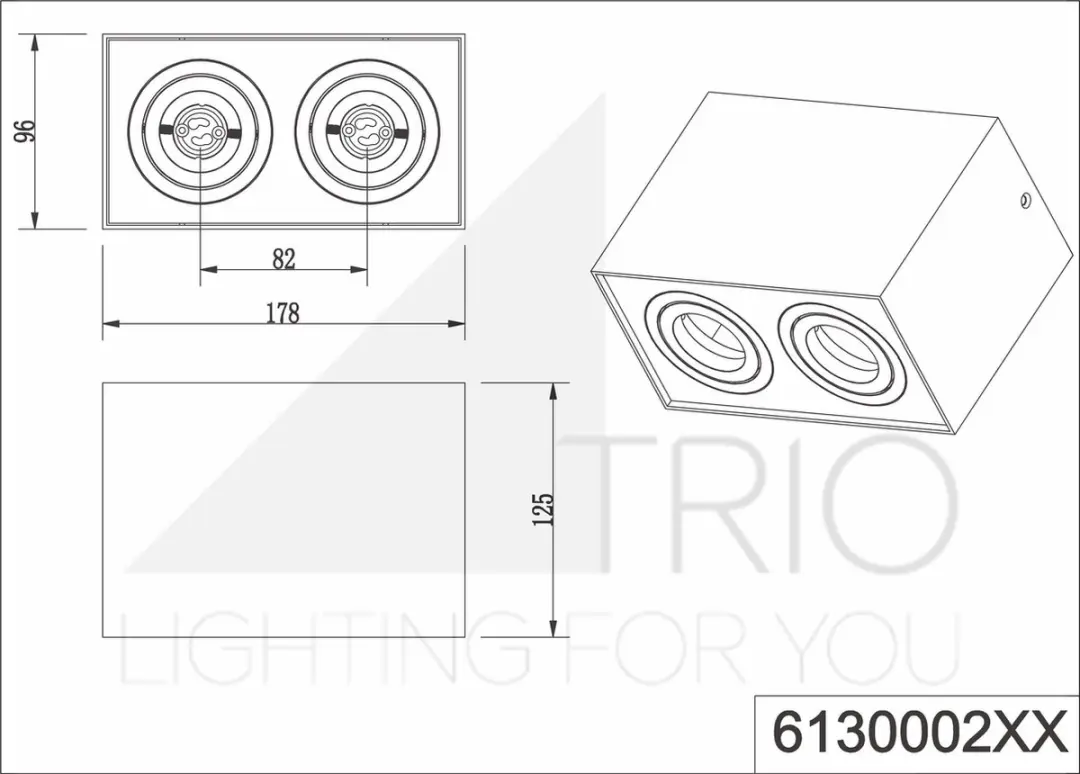 Trio Biscuit 613000231 Plafondlamp - 2x GU10 - Wit - afbeelding 3 van 6