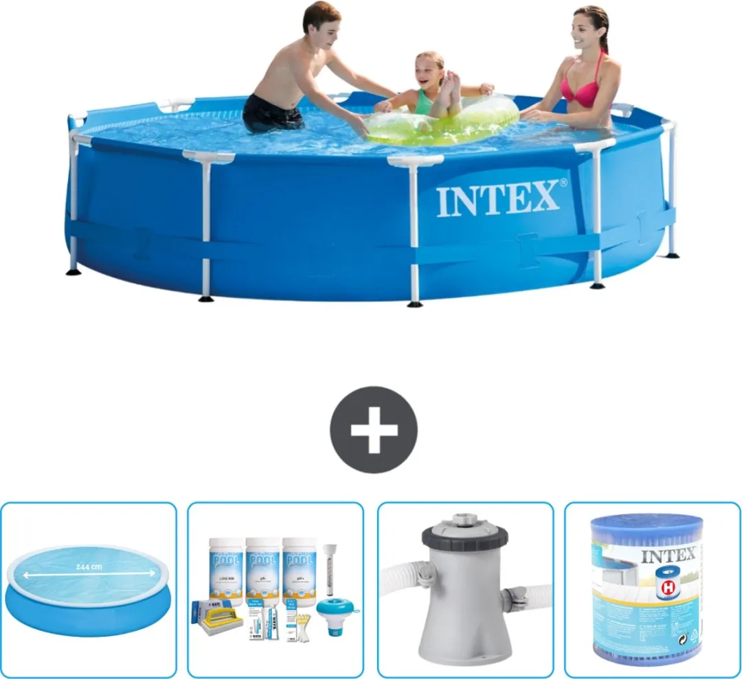 Intex 28200NP Rond Frame Zwembad 305x76cm - Blauw - 4485L - afbeelding 2 van 6