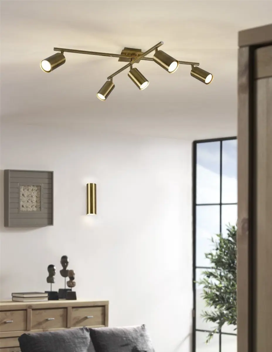 Trio Marley Wandlamp - Oud Messing - GU10 - Up & Down - afbeelding 5 van 6