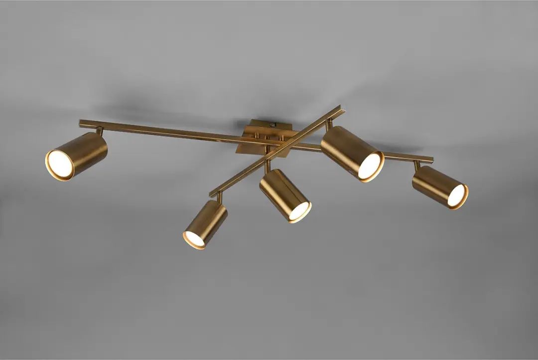 Trio Marley Plafondlamp 612400504 - Oud messing - afbeelding 3 van 5