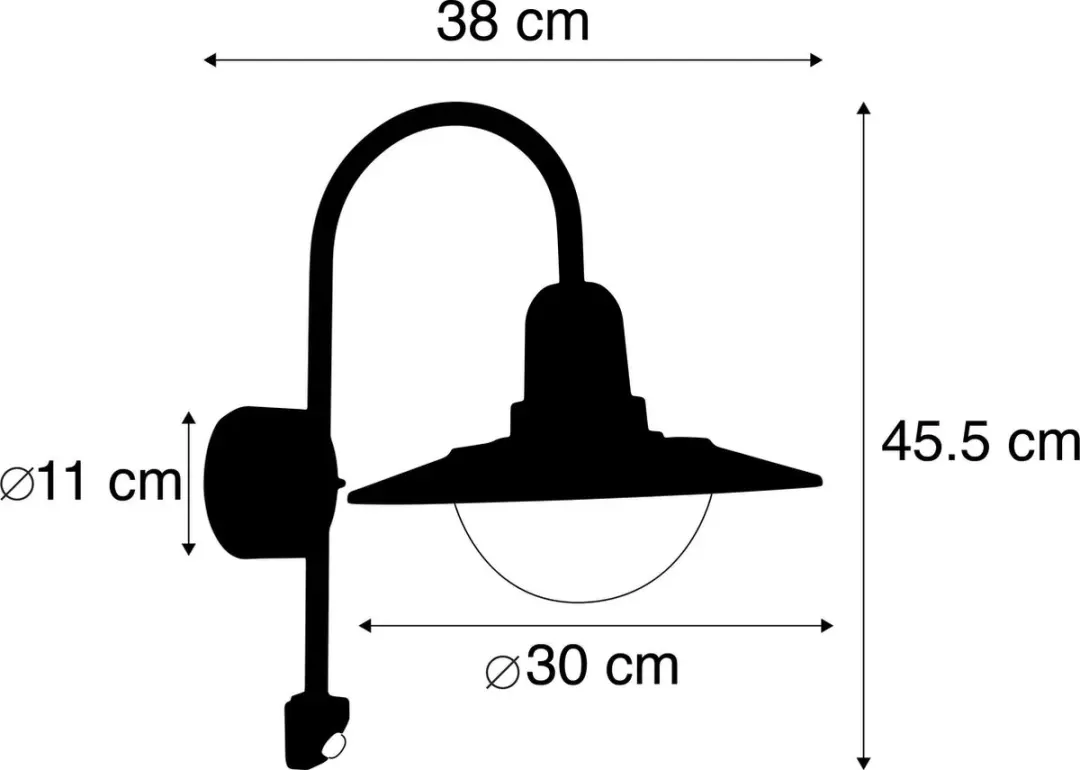 Trio Norman Buitenwandlamp - IP44 - Roestkleur - afbeelding 6 van 6