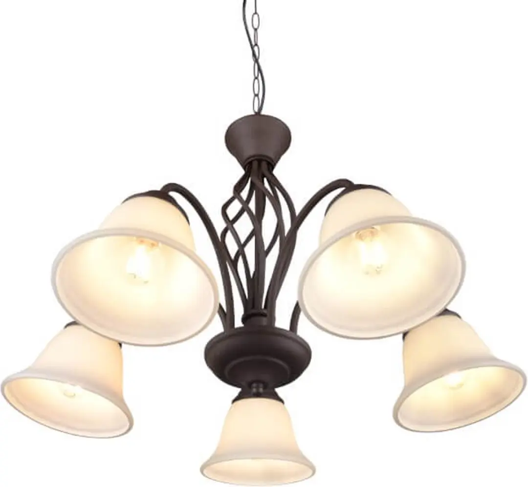 TRIO Rustica Hanglamp - 5-lamps - Roestkleur - afbeelding 4 van 5