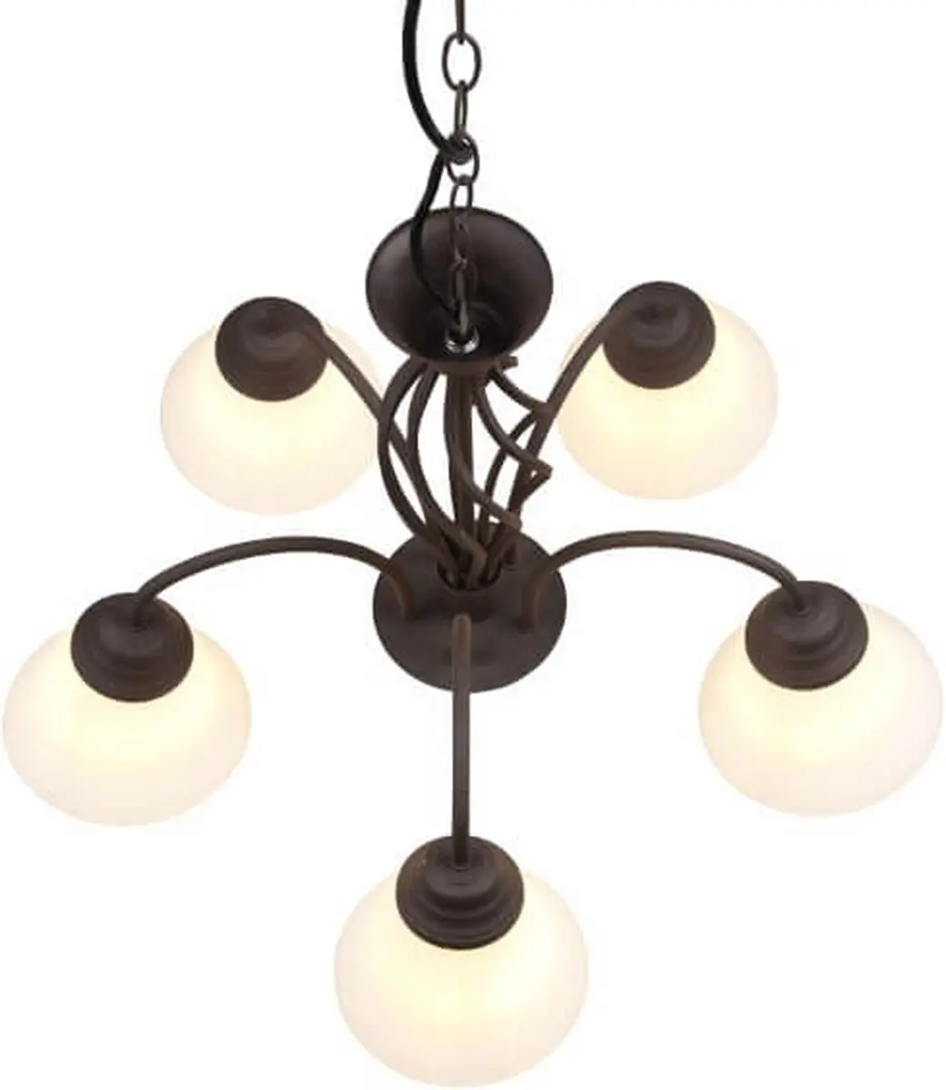 TRIO Rustica Hanglamp - 5-lamps - Roestkleur - afbeelding 3 van 5