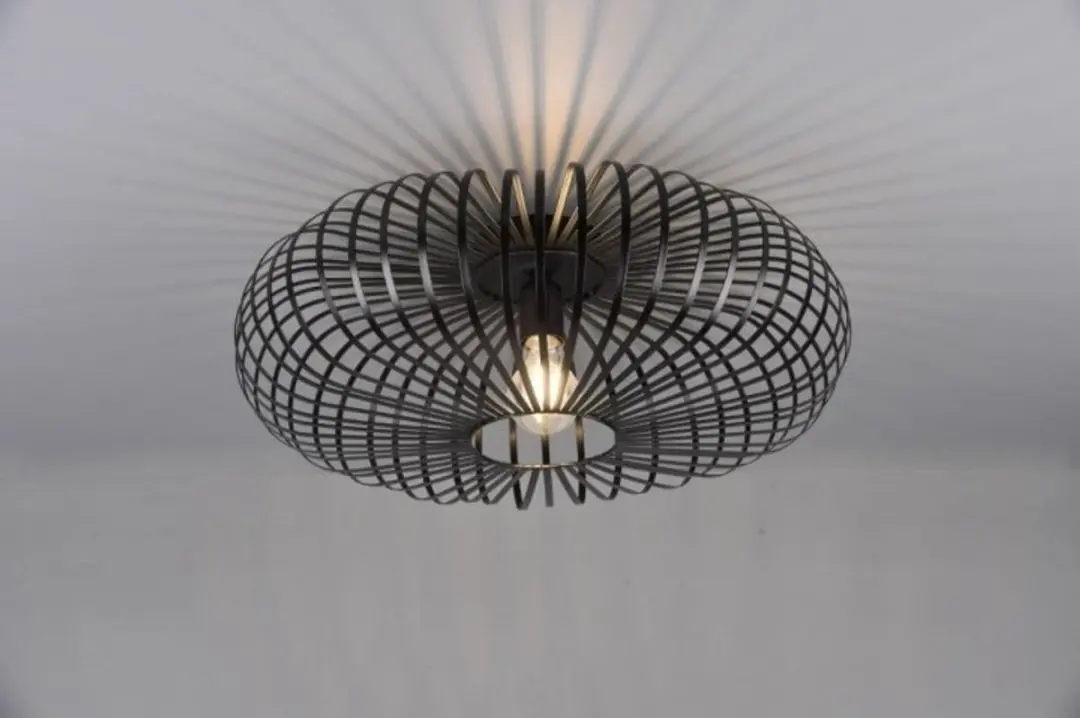 Trio Johann Plafondlamp - Zwart Mat - Ø50cm - afbeelding 6 van 6