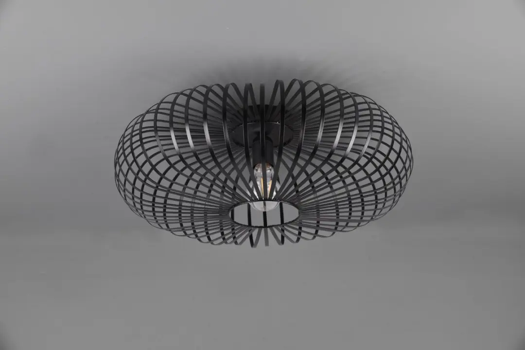 Trio Johann Plafondlamp - Zwart Mat - Ø50cm - afbeelding 3 van 6