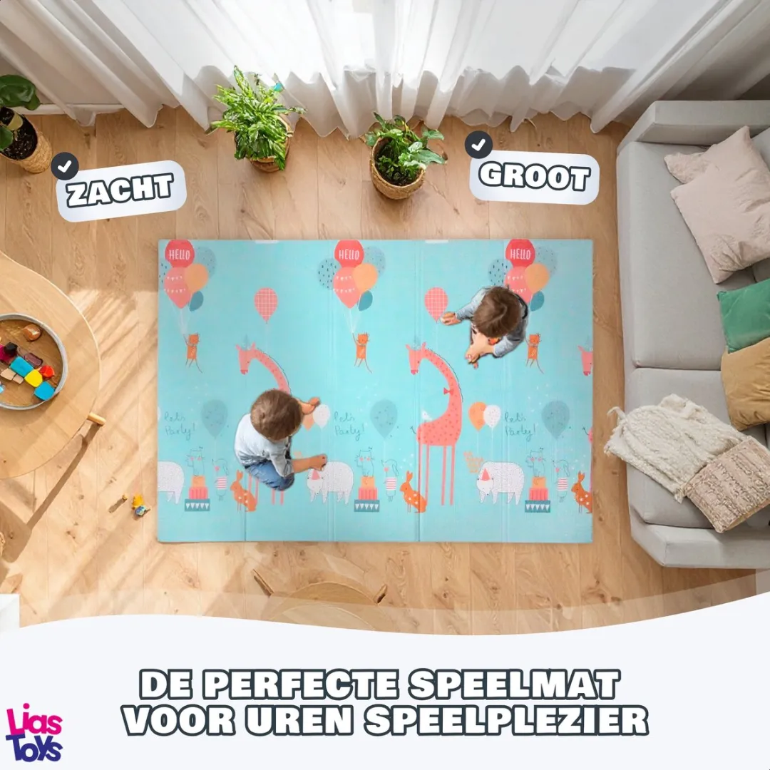 LiasToys Speelmat Foam 200x150cm - Dubbelzijdig Opvouwbaar