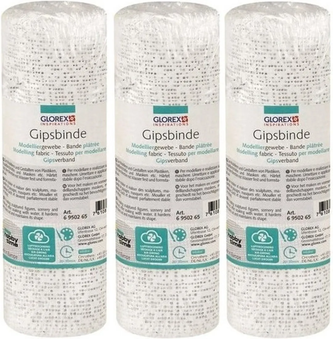 Glorex Hobby Keratex Gipsverband 3x 2m x 16cm