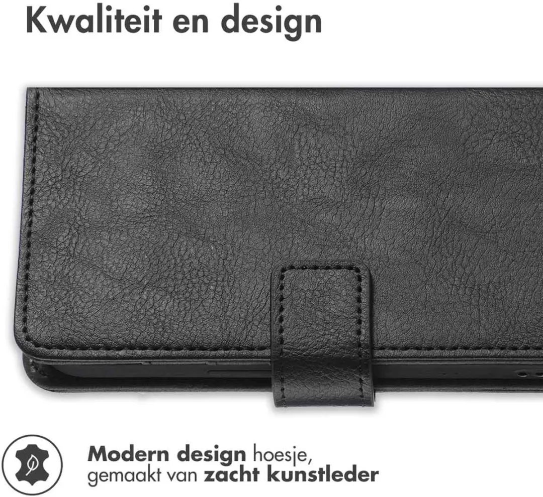 imoshiion Hoesje Samsung Galaxy S22 Ultra - 3 Pasjes - Zwart