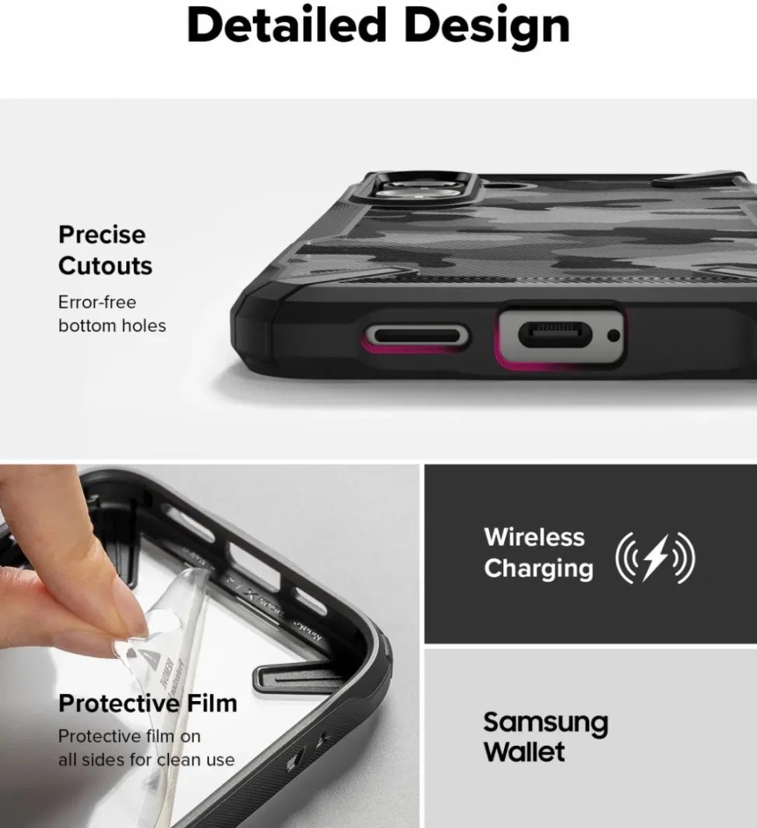 Ringke Fusion X Hoesje Samsung Galaxy S25 Plus - Camo Zwart