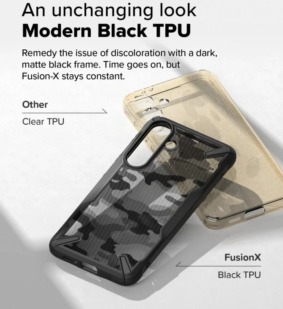 Ringke Fusion X Hoesje Samsung Galaxy S25 Plus - Camo Zwart - afbeelding 6 van 6