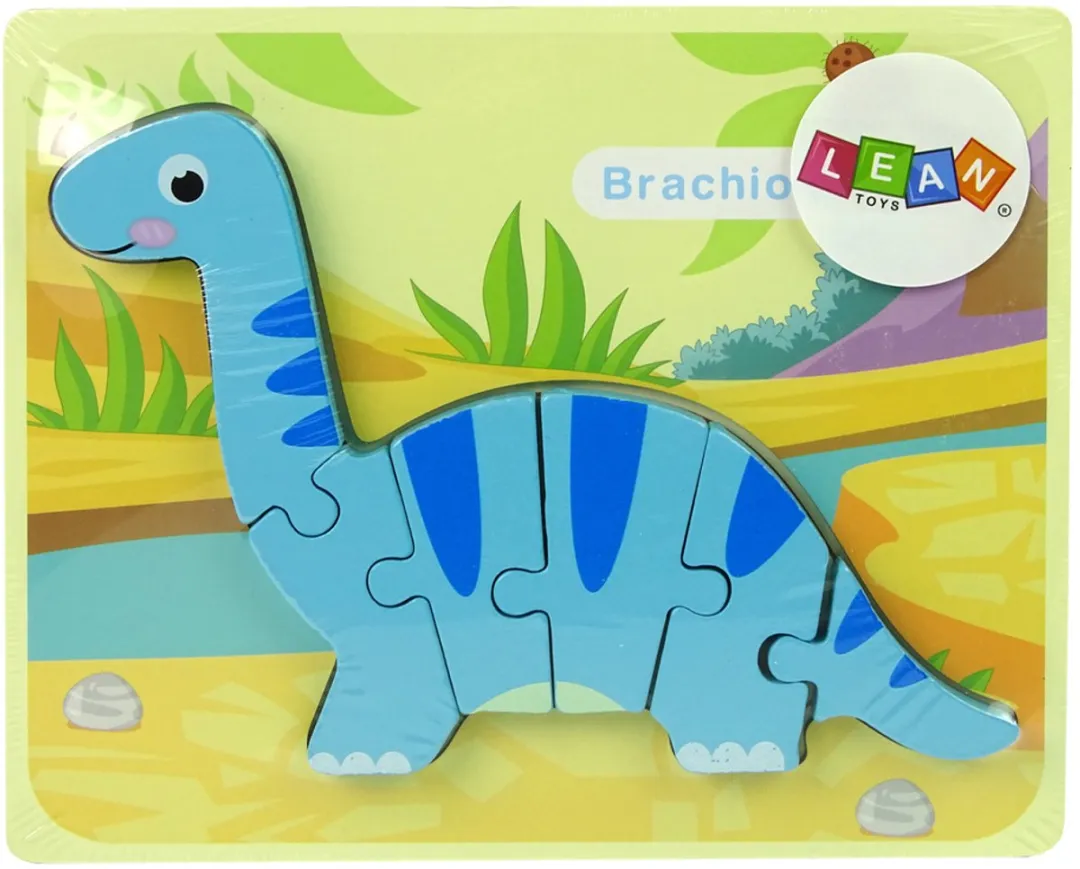 Lean Toys Houten Puzzel Brachiosaurus 6 Stuks
