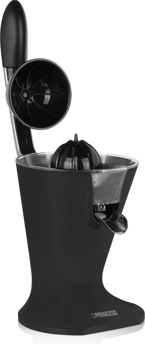 Princess 201857 Elektrische Citruspers - Juicer - Zwart - 300 Watt - RVS Pulpfilter
