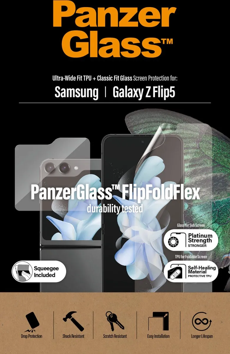 PanzerGlass FlipFoldFlex PZ-7338 Screenprotector - Samsung Galaxy Z Flip 5 - Hydrogel TPU