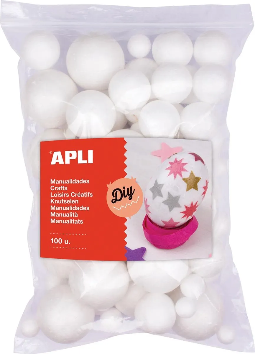 Apli Kids Piepschuimballen Knutselset - 100 Stuks Multicolor