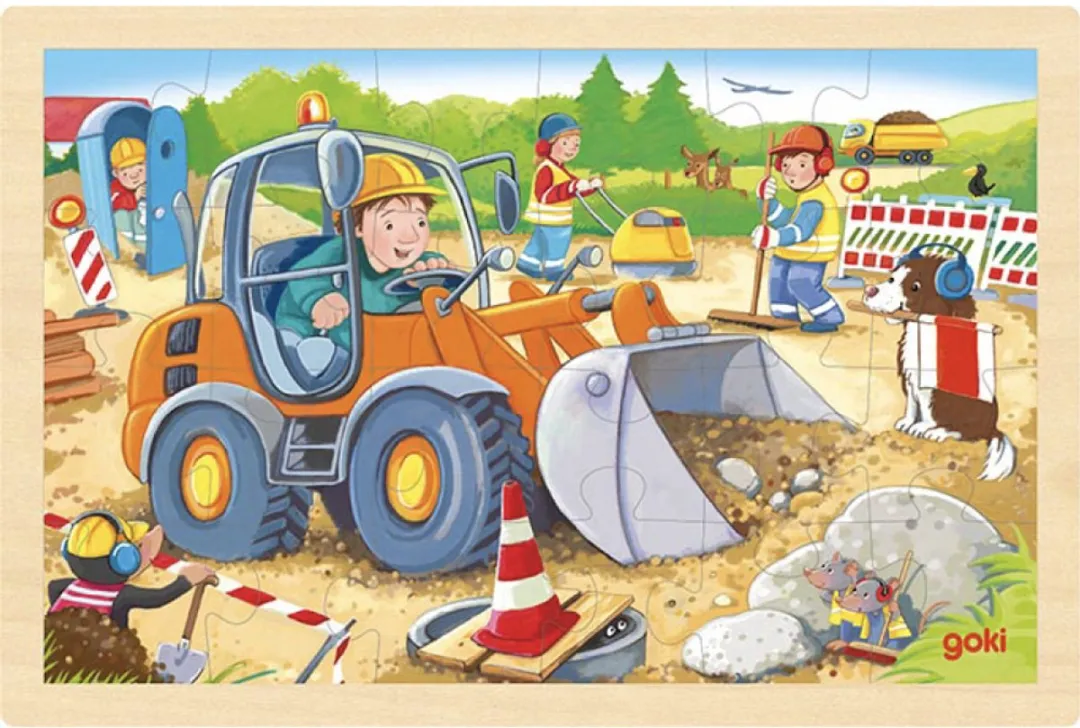 Goki Bouwplaats Puzzle 96 Stuks - Multi Kleuren