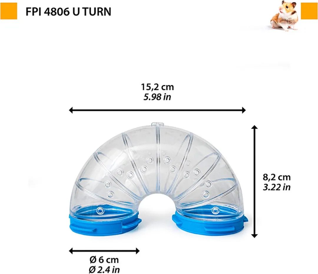 Ferplast Bocht U 180 Graden Fpi 4806 - Dierenverblijf - Ø6x15.2x8.2 cm Assorti
