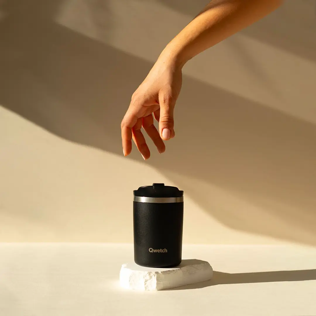 Qwetch Travel mug Geïsoleerd - Matt Zwart - afbeelding 2 van 2