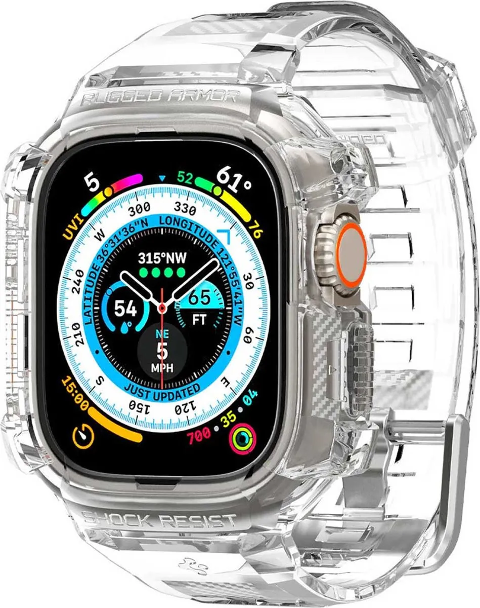 Spigen Rugged Armor Hoesje - Apple Watch Ultra 49mm - Transparant