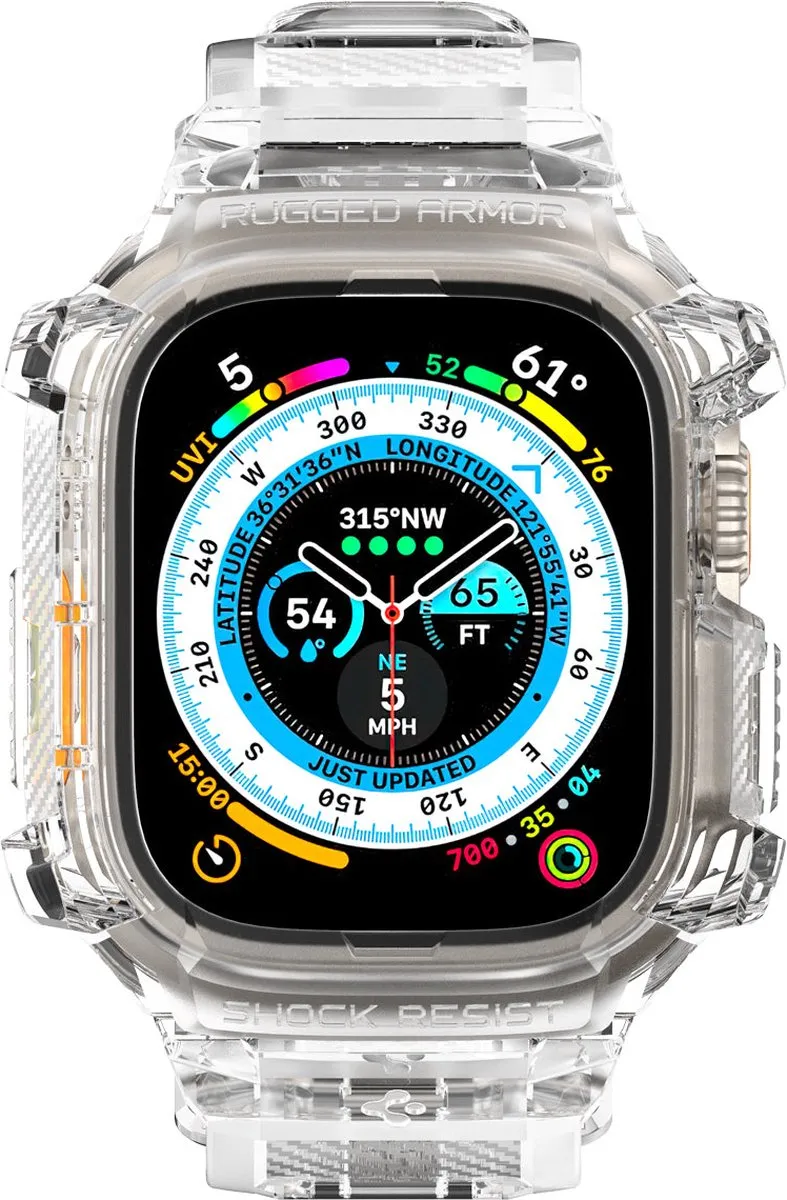Spigen Rugged Armor Hoesje - Apple Watch Ultra 49mm - Transparant
