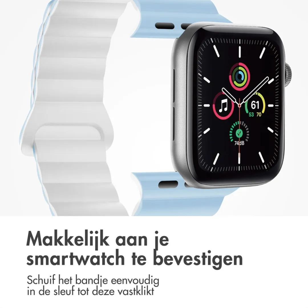 Imoshion Magnetisch Siliconen Bandje Apple Watch 42mm - Blauw & Wit