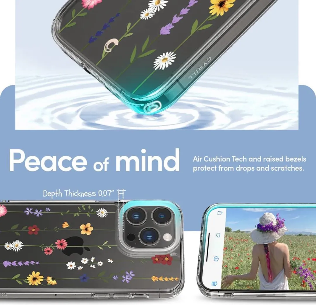 Spigen Cecile Hoesje iPhone 14 Pro Max - Flower Garden - Transparant