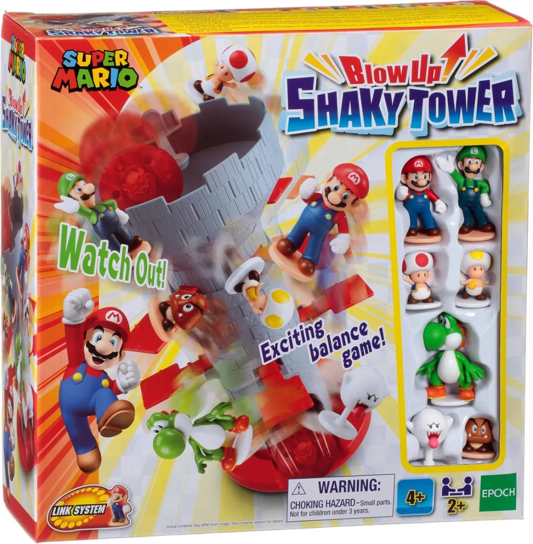 Super Mario Blow Up! Shaky Tower – Evenwichtsspel met 7 verzamelbare Super Mario Figuren