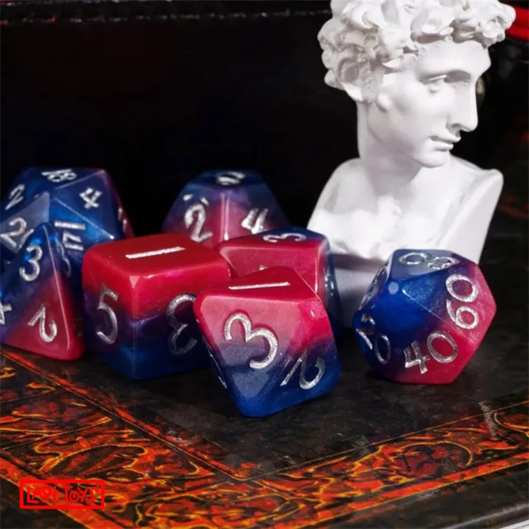 Lapi Toys D&D Dice Set Blauw/Roze - 7-delig