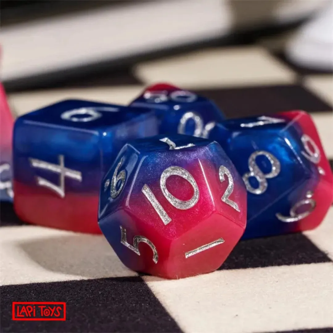 Lapi Toys D&D Dice Set Blauw/Roze - 7-delig
