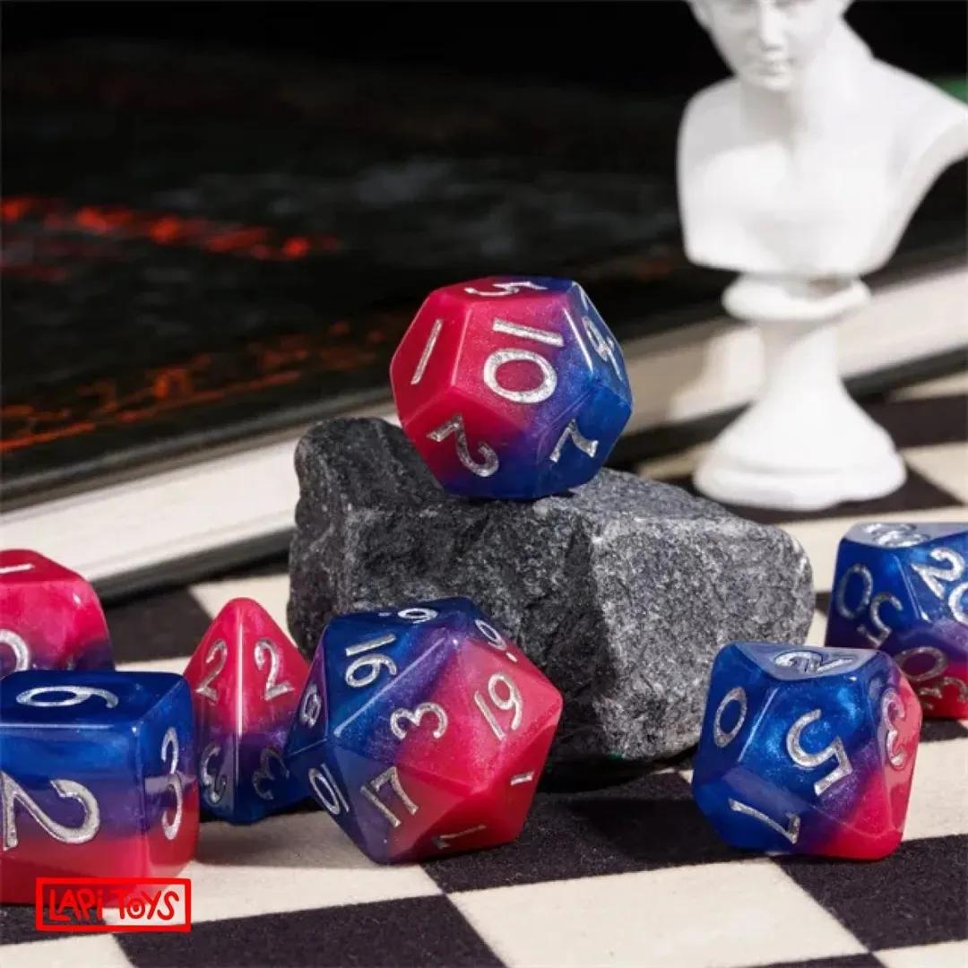 Lapi Toys D&D Dice Set Blauw/Roze - 7-delig