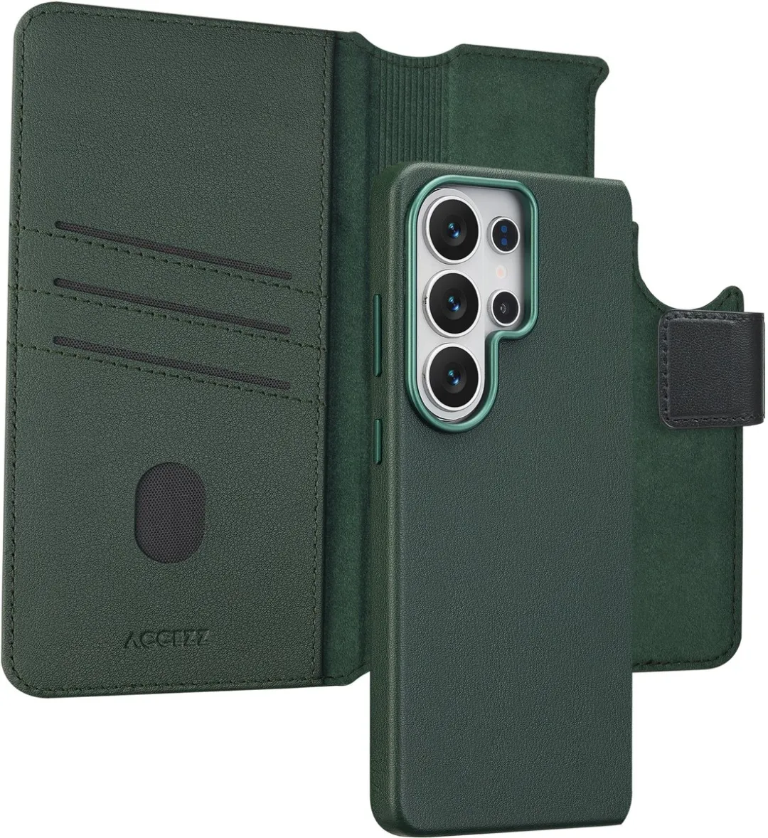 Accezz Hoesje Samsung Galaxy S26 Ultra - Leather Bookcase 2-in-1 - Cedar Green