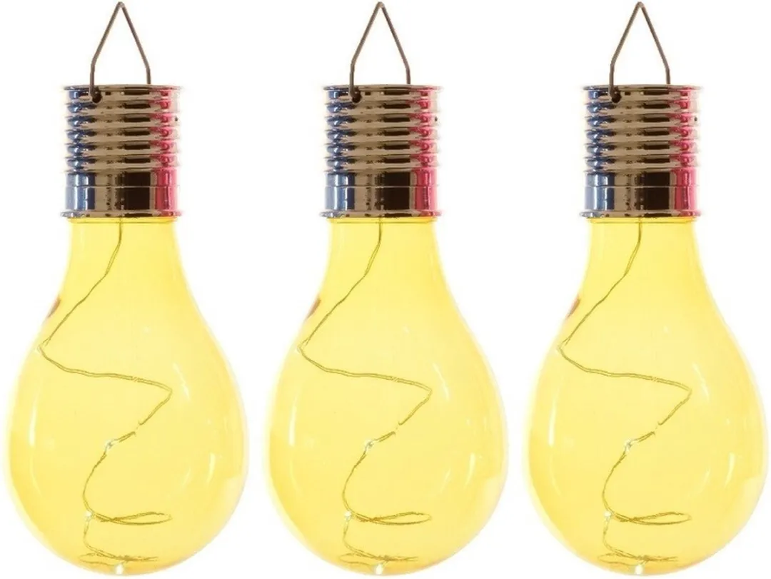Lumineo Solar LED Lampbolletjes Geel 3x