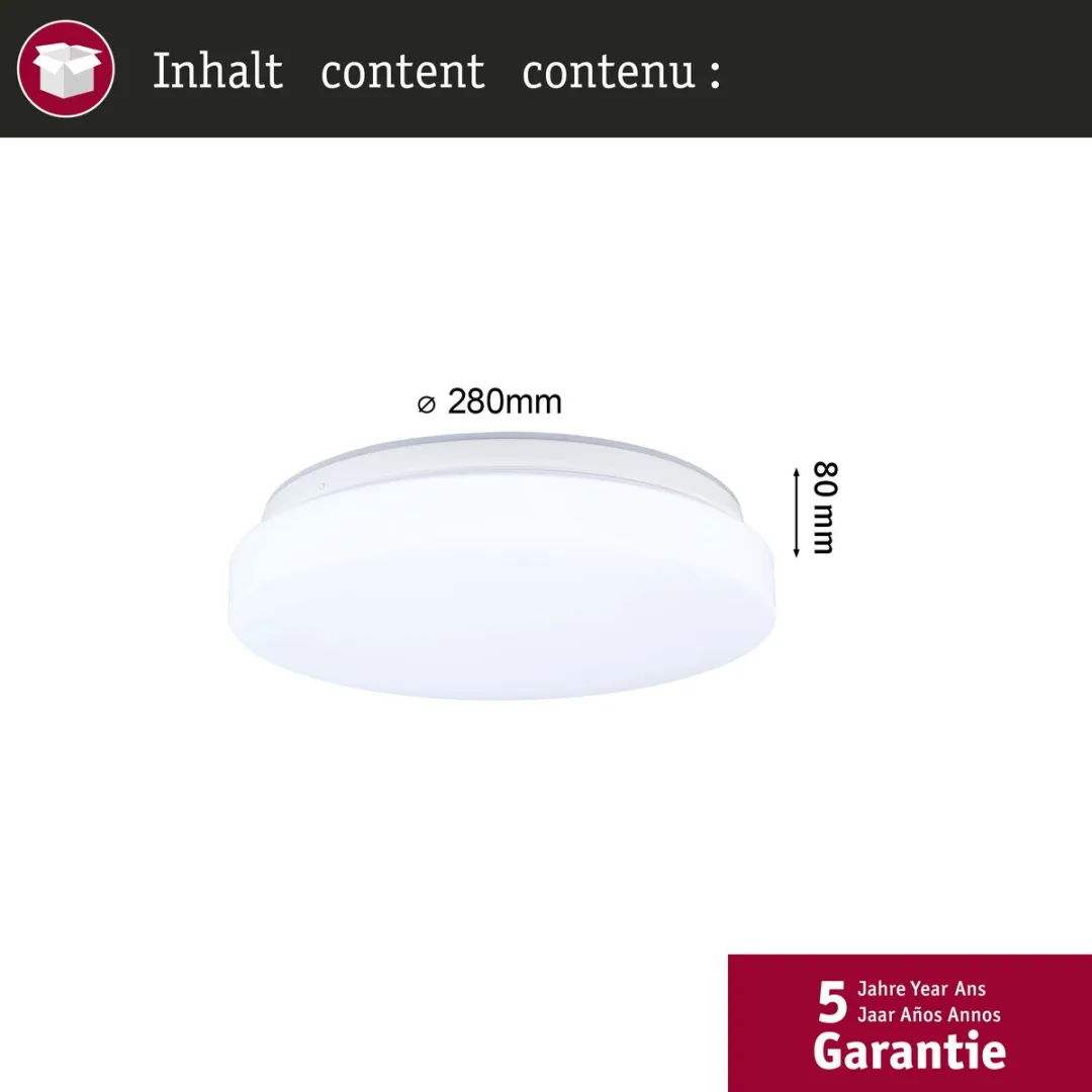 Paulmann Luiana LED Plafondlamp 1750lm 16,5W - Wit - afbeelding 6 van 6