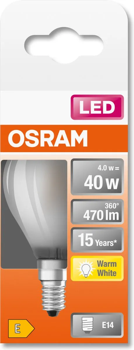 Osram LED-lamp E14 4W Warmwit Mat - 2700K