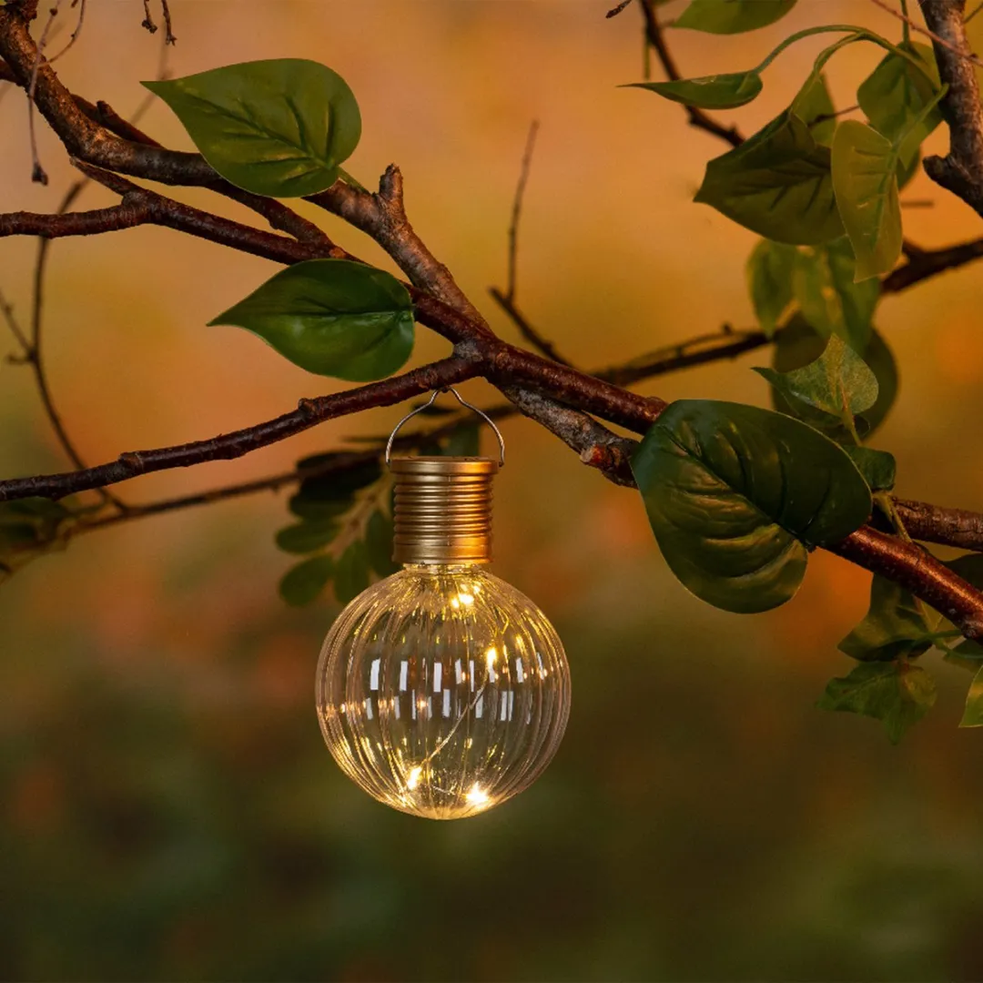 Lumineo Solar led hanglamp - zonne-energie - kunststof - warm wit