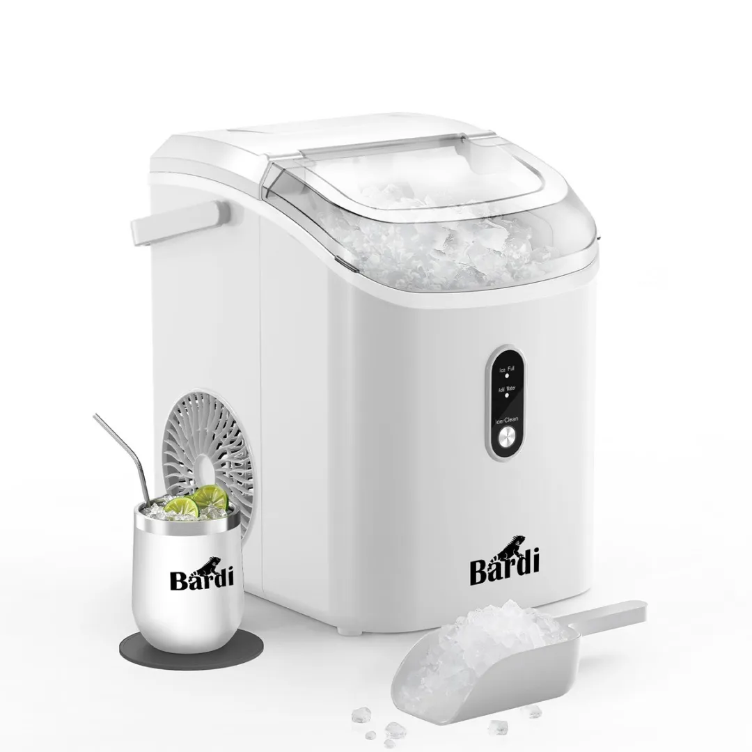 Bardi 1.1 Nugget IJsblokjesmachine Rond – Met Luxe Thermosbeker – Wit